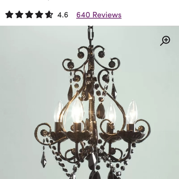 Black goth gothic chandelier holds 4 lights BNIB - Picture 1 of 2